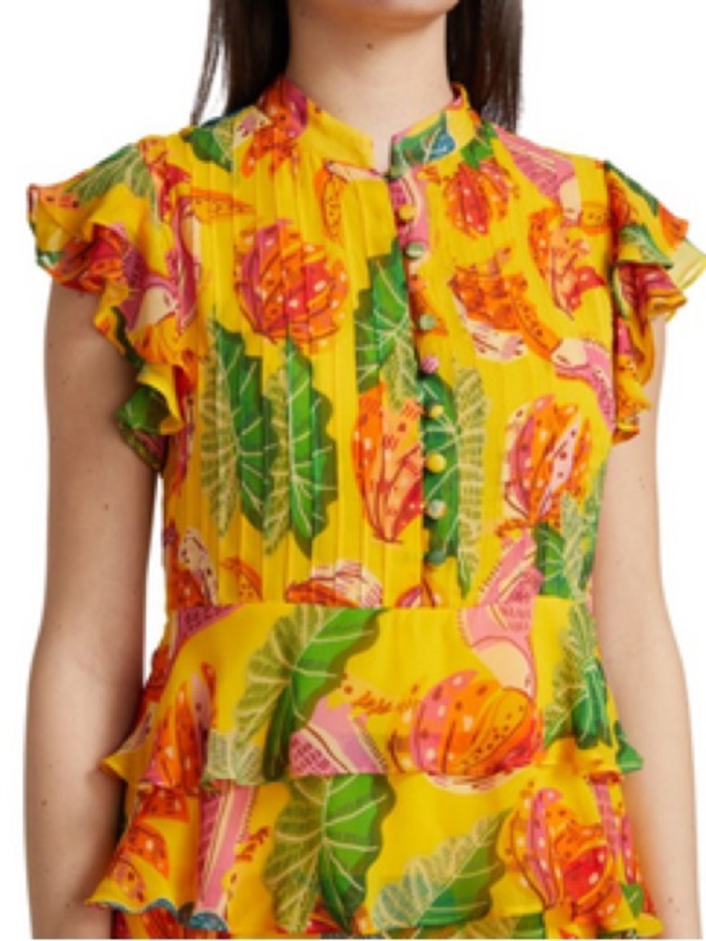 Farm Rio Beaks & Bananas Ruffle Mini Dress NEW - Picture 8 of 12